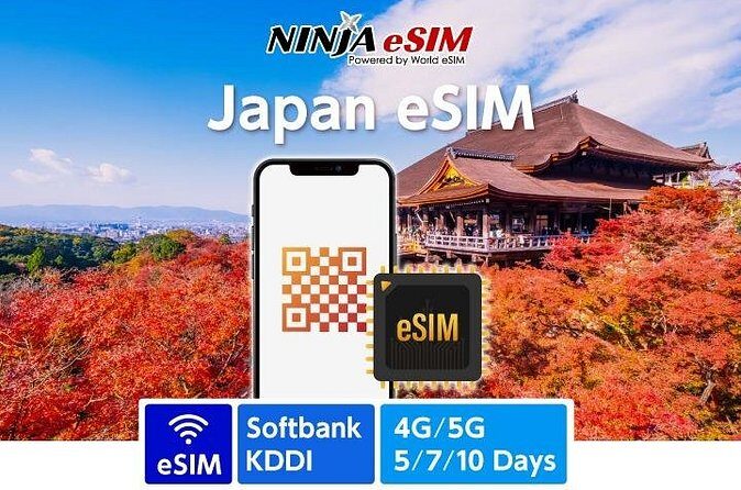Japan Tokyo Osaka NINJA 4G/5G eSIM Data Card 1GB/2GB per day - The Value of the Price Point
