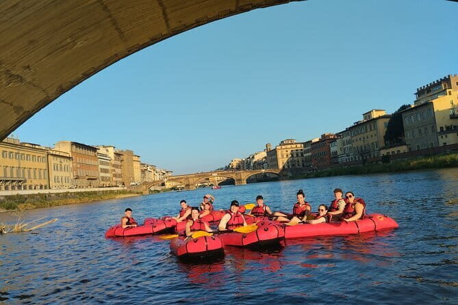 Kayak on the Arno river in Florence under the arches of the Old Bridge - What to Expect from the Florence Kayak Tour