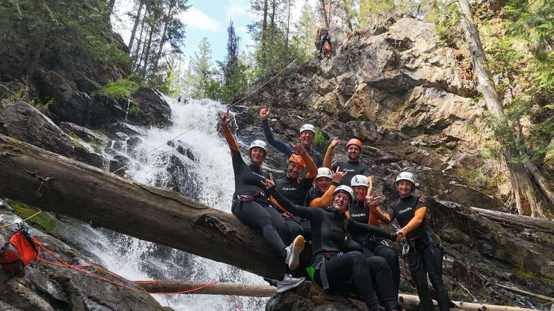 kelowna-canyoning-adventure-with-waterslide-and-rappelling