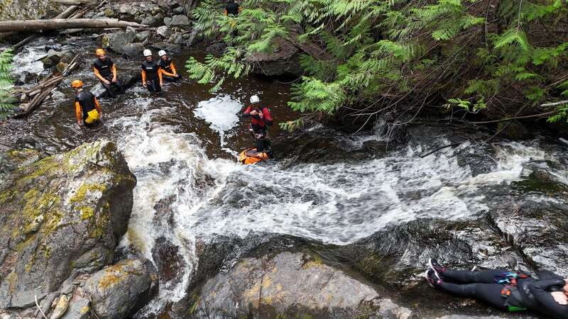 kelowna-canyoning-adventure-with-waterslide-and-rappelling
