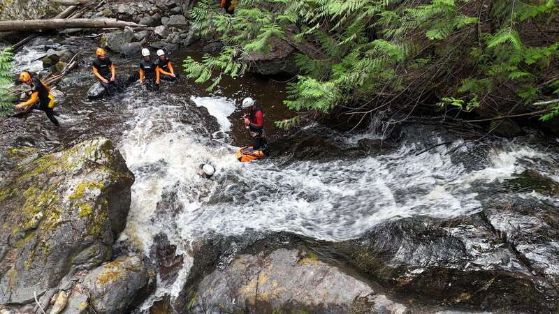 kelowna-canyoning-adventure-with-waterslide-and-rappelling