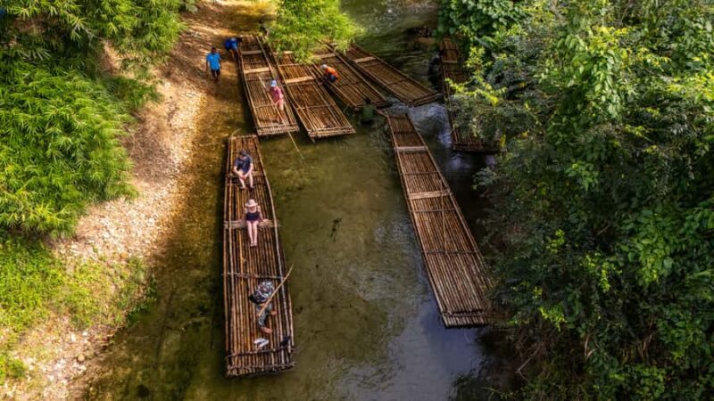 Khao Lak: Elephant Camp, Bamboo Rafting, and Waterfall Tour - Key Points