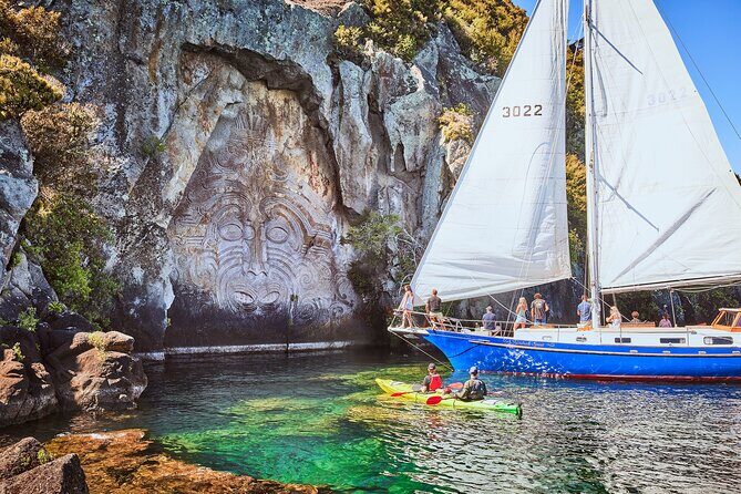 Lake Taup Mori Rock Carvings Scenic Cruise aboard Ernest Kemp - The Crew and Commentary