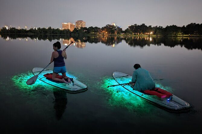 LED Glow in the Dark Clear Kayak or Clear Paddleboard in Paradise - The Sum Up