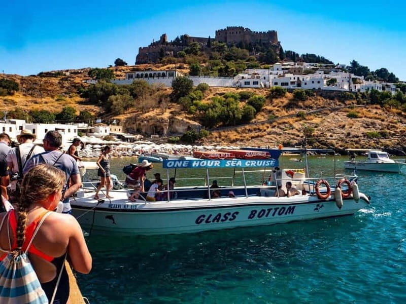 Lindos: 1.5 Hour Glass-Bottom Boat Cruise with Swim Stops - Key Points