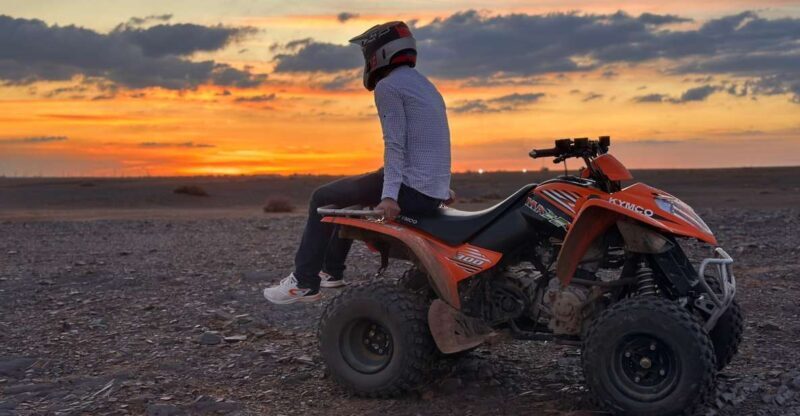 Marrakech: Desert and Palm Grove Sunset Quad Tour with Tea - Key Points