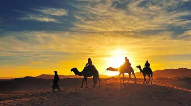 Marrakesh: Agafay Desert Sunset, Camel Ride, and Dinner Show - Sunset Views and Moroccan Sweets