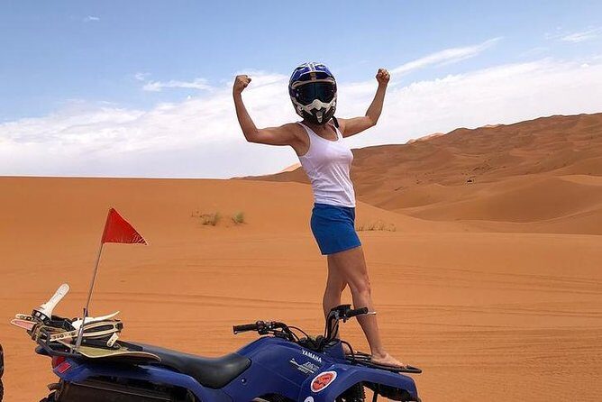 merzouga Desert 1 hour or two hour Quad Bike, and sandboarding - Key Points
