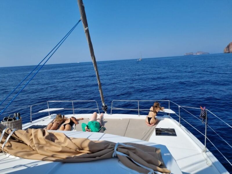 Milos: Kleftiko & Poliegos Catamaran Trip with Meal & Drinks - Key Points