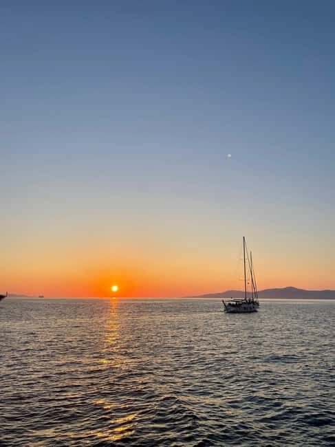 Mykonos: Sunset Sail Cruise to Rhenia, Beach Hopping, Dinner - FAQs