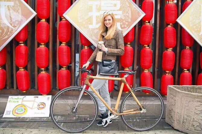 NIGHT TOUR on a Bamboo Bicycle - plus Taste Local Snacks at Food Alley - Discovering Chengdu on a Handcrafted Bamboo Bicycle