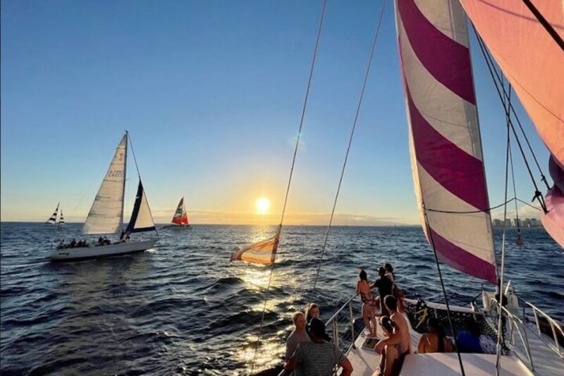 oahu-waikiki-sunset-catamaran-sail-and-swim
