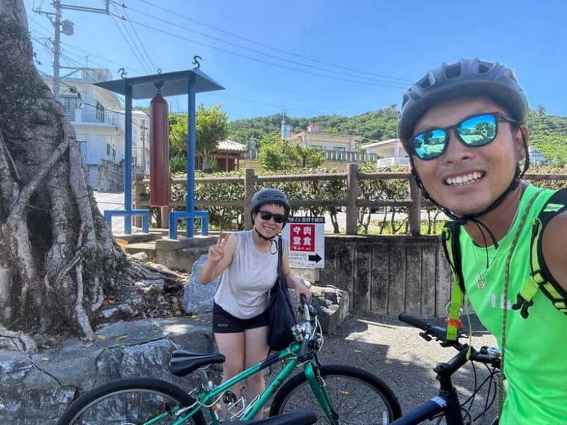 Okinawa: Henza and Hamahiga Islands Guided Bike Tour - Crossing to Hamahiga Island: Crystal-clear Waters and Sacred Grounds