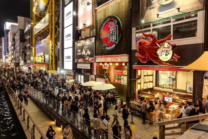 Osaka: Food Tour Kuromon Market & Dotonbori with Guide - The Electric Dotonbori District