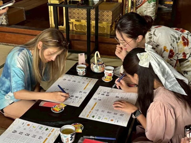 Osaka: Temple Tour and Traditional Calligraphy Lesson - Key Points