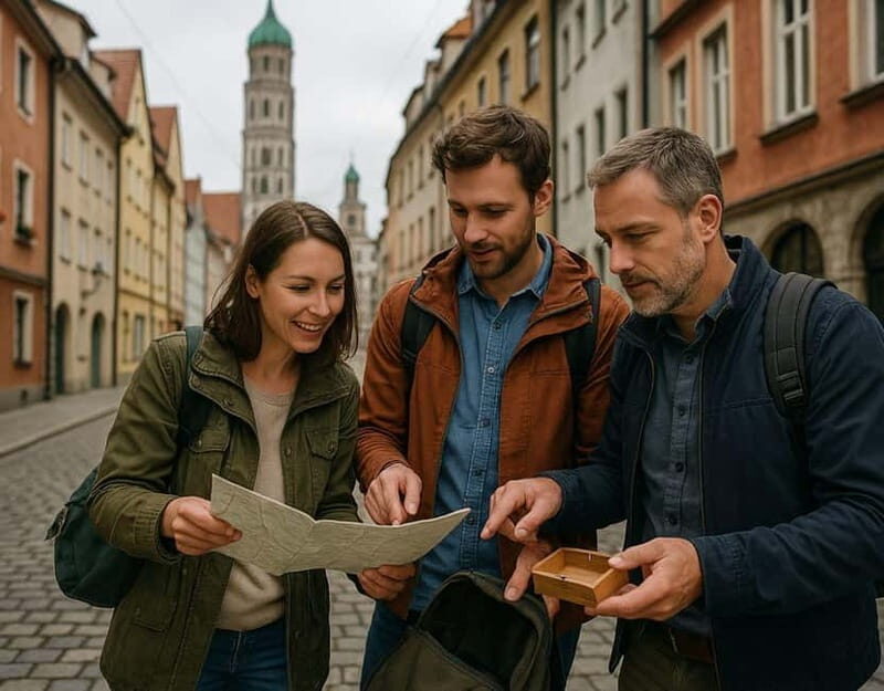 Outdoor Escape Game with puzzle backpack Augsburg: The Merchant's Seal - The Route and What You’ll Experience