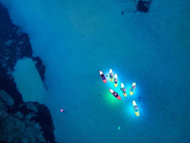 paddle-surf-with-led-lights-at-sunset-in-menorca