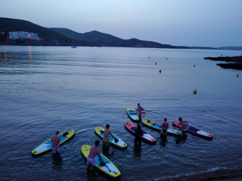 paddle-surf-with-led-lights-at-sunset-in-menorca