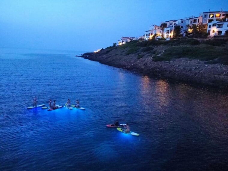 paddle-surf-with-led-lights-at-sunset-in-menorca