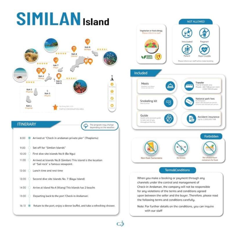 Phuket/Khao Lak Similan Speedboat Day Trip with 3 Meals - Key Points