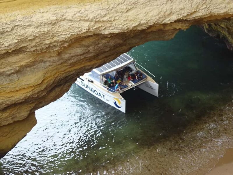 Portimao: SUNSET Benagil Caves Tour | Eco Catamaran - Key Points