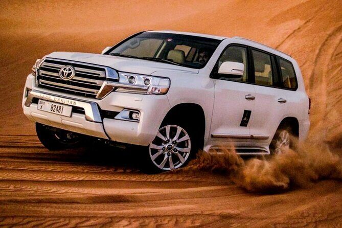 Premium Evening Dessert Safari with BBQ Dinner & Camel Ride - The Pickup and Journey to the Dunes  