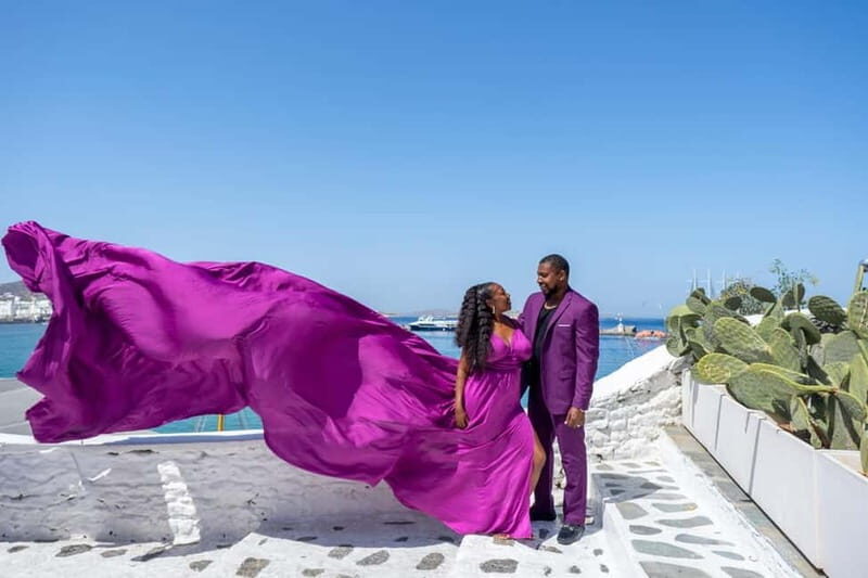 Private Flying Dress Photoshoot Santorini With Pickup - FAQ