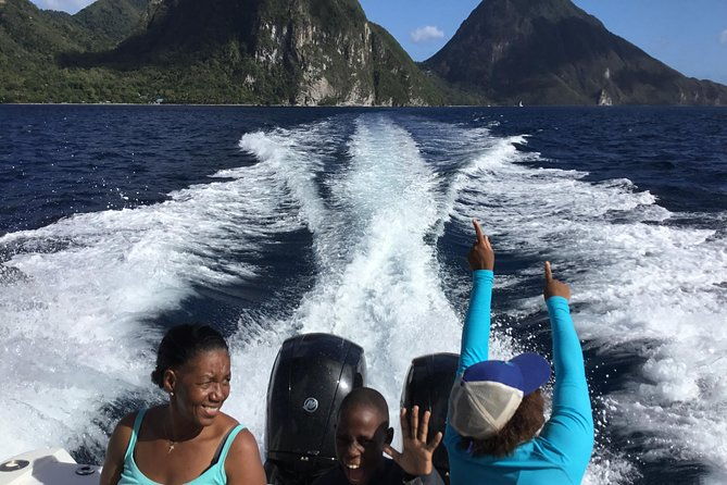 private-speedboat-soufriere-tour-mud-bath-waterfall-beach-time
