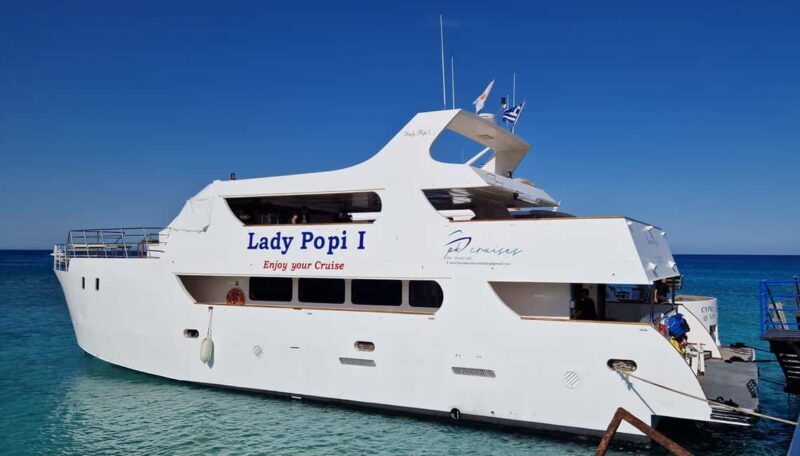 Protaras: LADY POPI Sea Cruise: Turtles, Caves & Water Slide - Key Points
