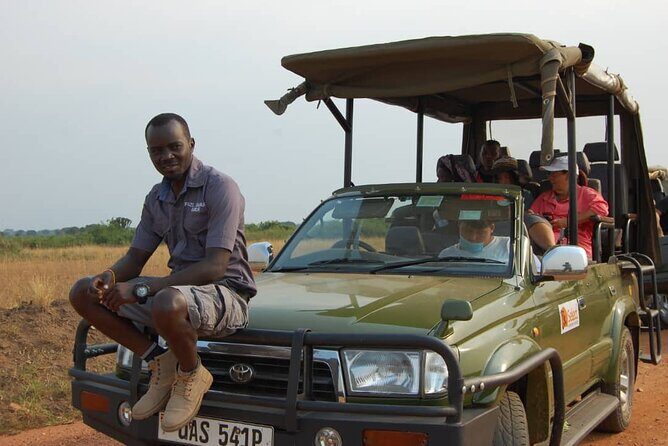 Queen Elizabeth Open Safari Jeeps for game drives. - Key Points