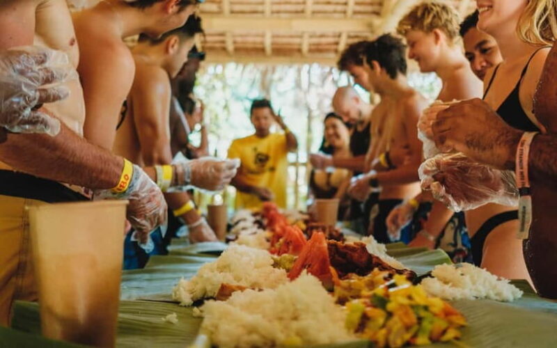 Riverside Jungle Trip & Sunset Boat Party by Haqqy Life - Filipino Boodle-Fight Lunch: Feast on Banana Leaves