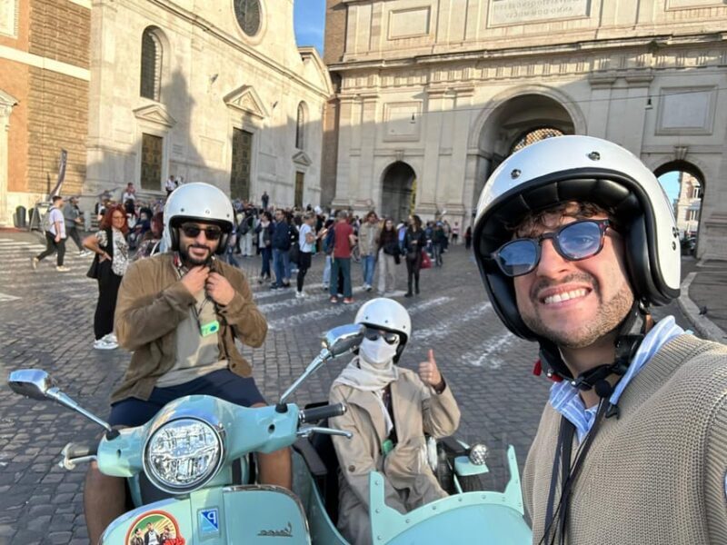 Rome in Vespa 90 min Vespa Sidecar PrivateTour with Gelato - Key Points