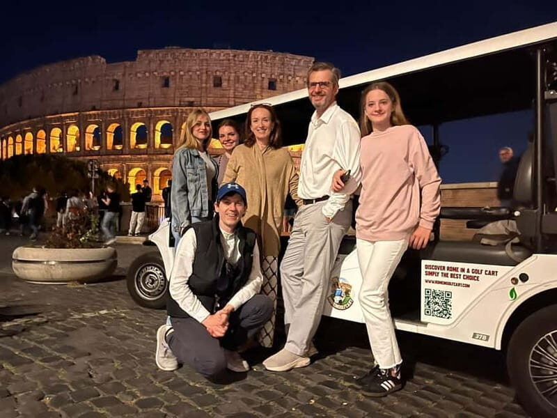 Rome: Private Golf Cart Tour by night 2 hours with Aperitivo - What the Tour Includes and Excludes
