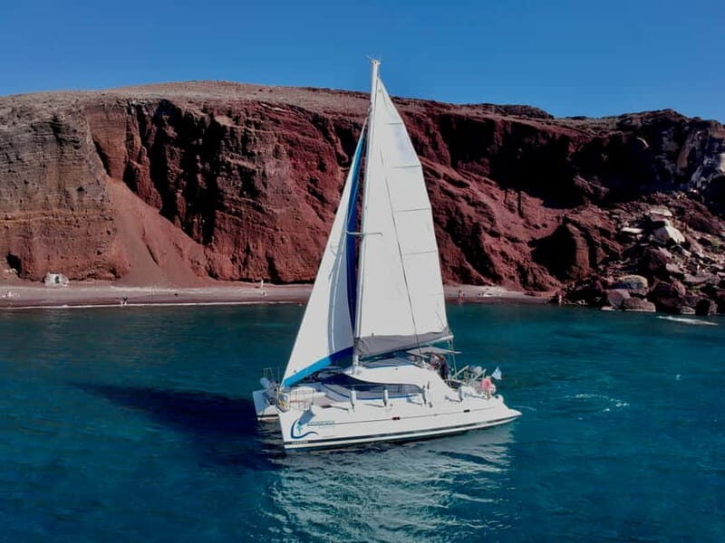 Santorini: Catamaran Cruise with Food and Drinks - Practical Details: Transportation, Duration, and Group Size