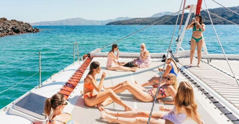 santorini-catamaran-tour-with-bbq-dinner-drinks-and-music