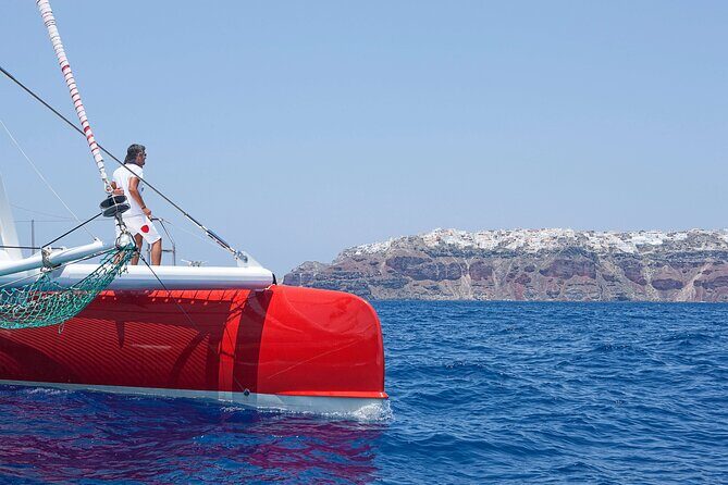 Santorini Cruise on Catamaran with BBQ & Open Bar - FAQ