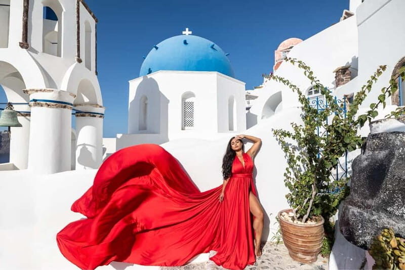 Santorini: Flying Dress Photoshoot **Dress Included** - Key Points