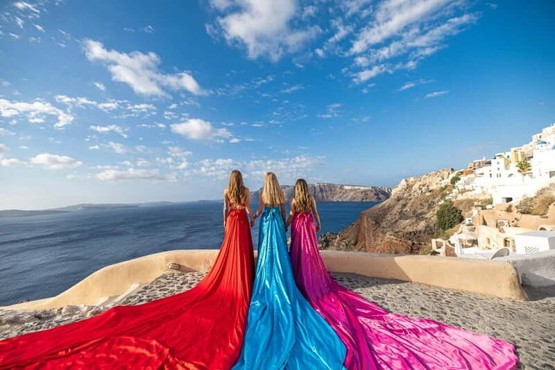 Santorini: Flying Dress Photoshoot **Dress Included** - What To Expect on the Day