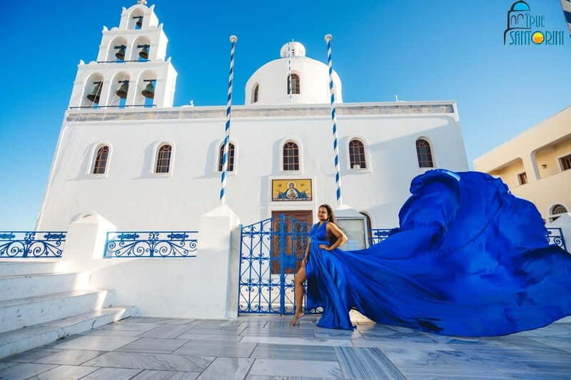 Santorini: Flying Dress Photoshoot with Edited Photos - Who Will Love This Experience?