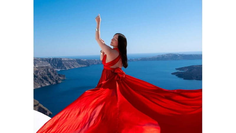 Santorini: Flying Dress Photoshoot with Edited Photos - The Itinerary and Locations