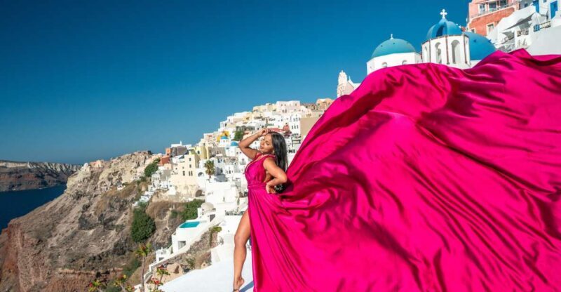 Santorini flying dress - Key Points