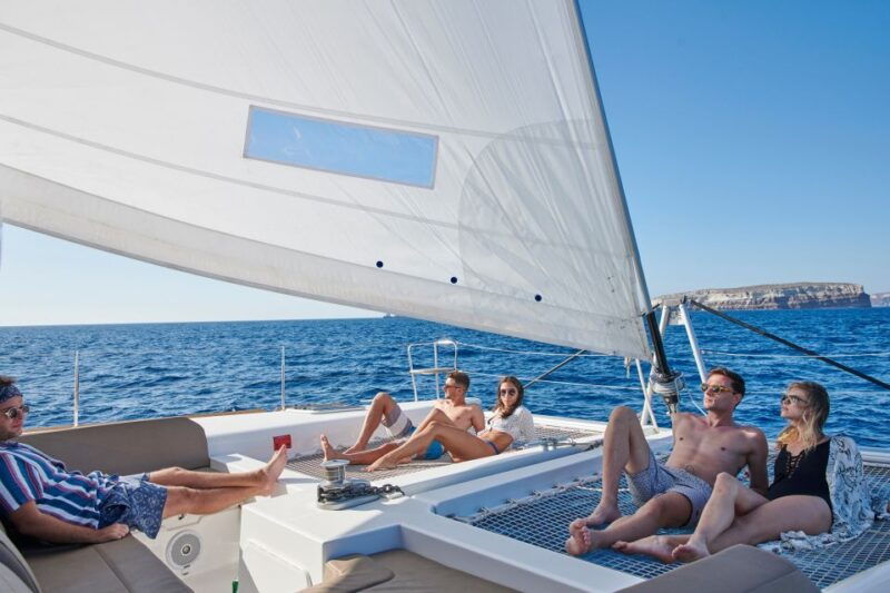 santorini-gold-catamaran-cruise-with-snorkel-bbq-open-bar