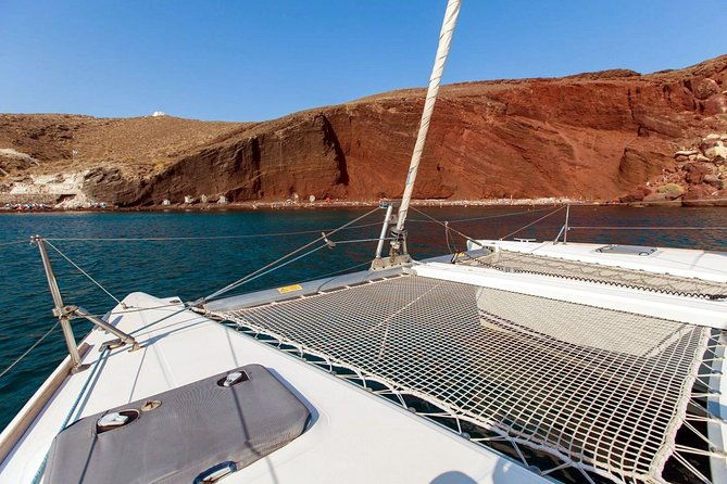 santorini-half-day-catamaran-private-cruise-incl-meal-drinks-free-transport