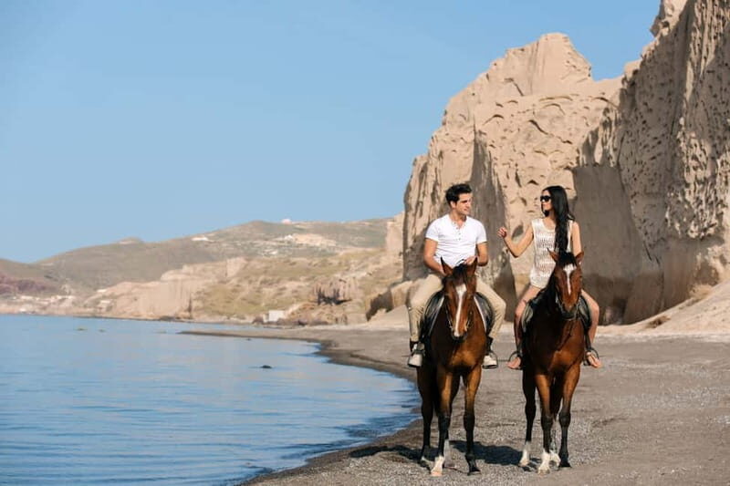 Santorini: Horseback Riding on the Black Sandy Eros Beach - Key Points