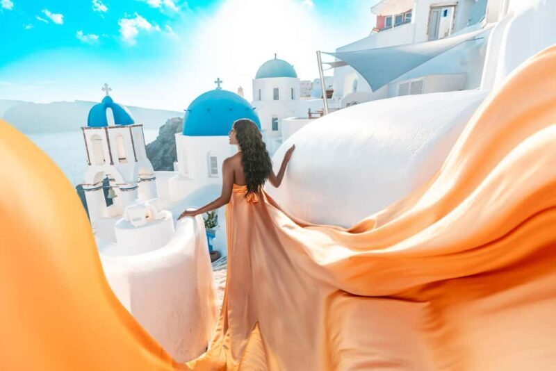 Santorini: Oia Flying Dress Photoshoot by SokoLOVE - Why This Experience Is Worth It