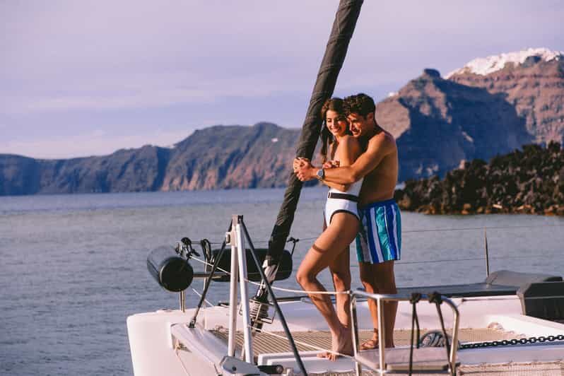 Santorini: Private Catamaran Tour with BBQ Meal and Drinks - Frequently Asked Questions