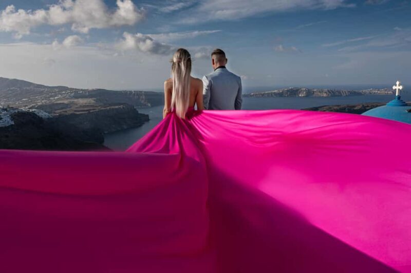 Santorini: Private Flying Dress Photoshoot at Blue Domes - What Is a Flying Dress Photoshoot in Santorini?