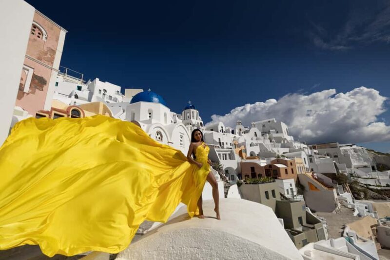 Santorini: Private Flying Dress Photoshoot Iconic Locations - FAQ
