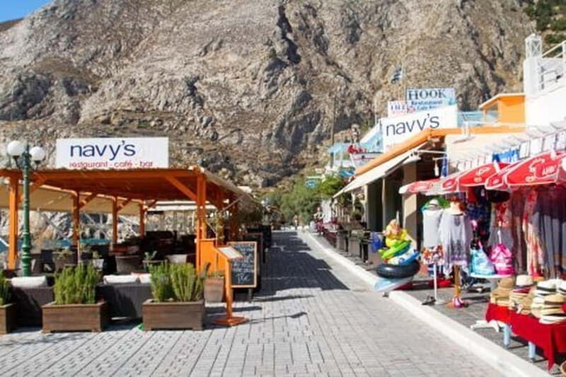 Santorini: Red Beach and Perissa With Lunch and Sunbeds - Key Points