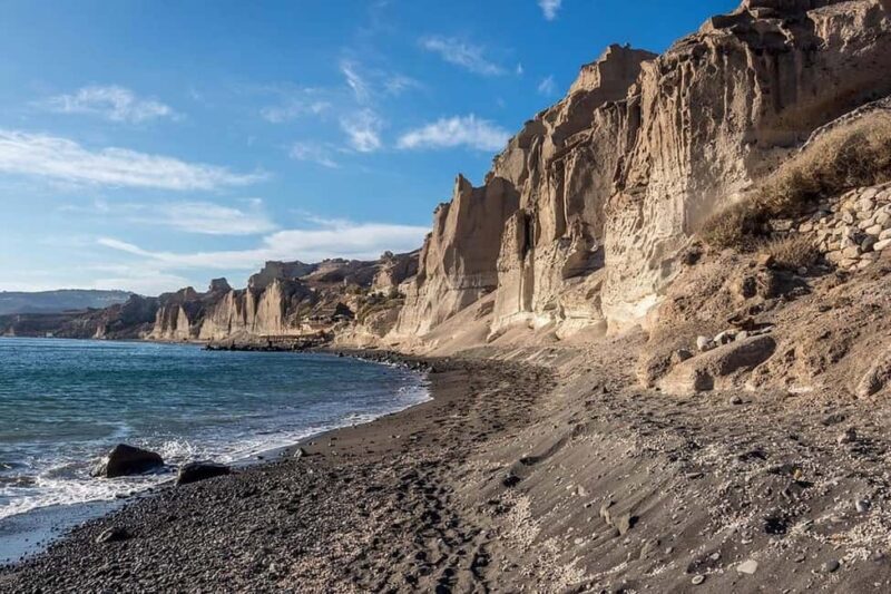 Santorini: Red Beach, Black Sand Beach w/ Lunch and Sunbeds - Key Points
